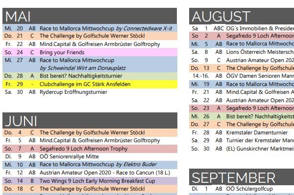 Turniere GC Kremstal